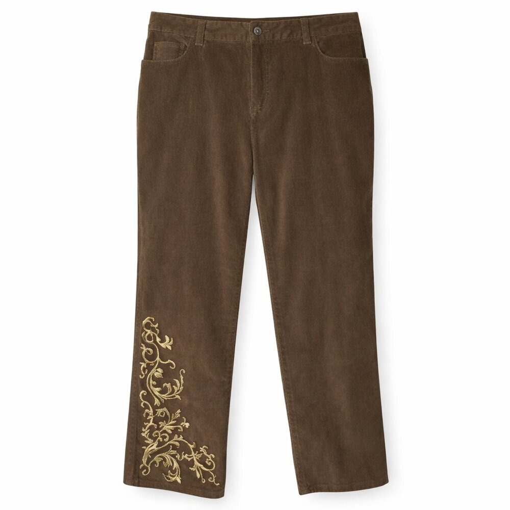 NWT TALBOTS Green Corduroy Stretch Pants Size 12